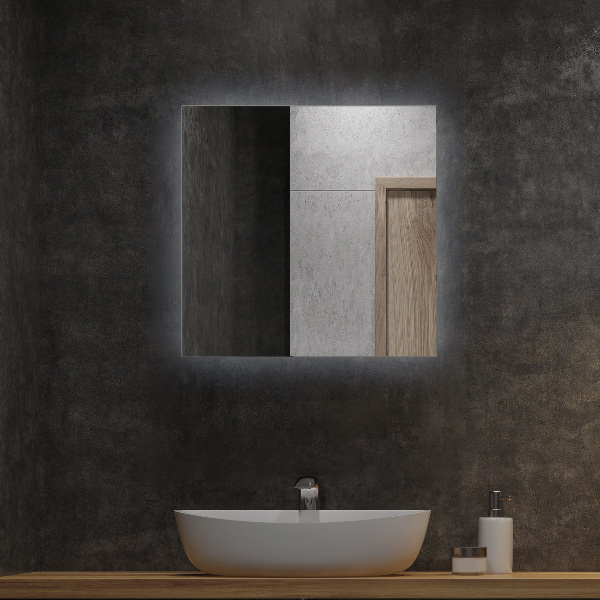 Specchio bagno rettangolare con luce 50x50 cm