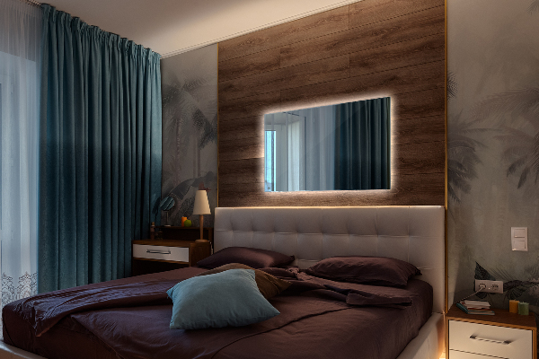 Specchio per bagno rettangolare con led 70x50 cm