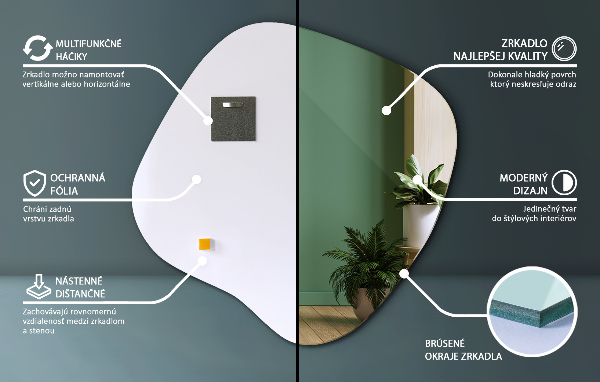 Specchio irregolare macchia originale 48x48 cm