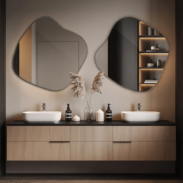 Specchio irregolare macchia originale 48x48 cm