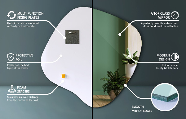 Specchio irregolare macchia originale 68x67 cm