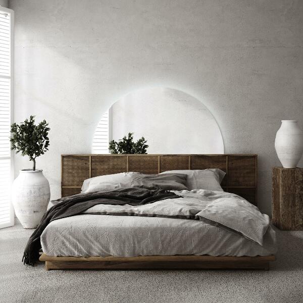 Specchio semicircolare con led 45x90 cm