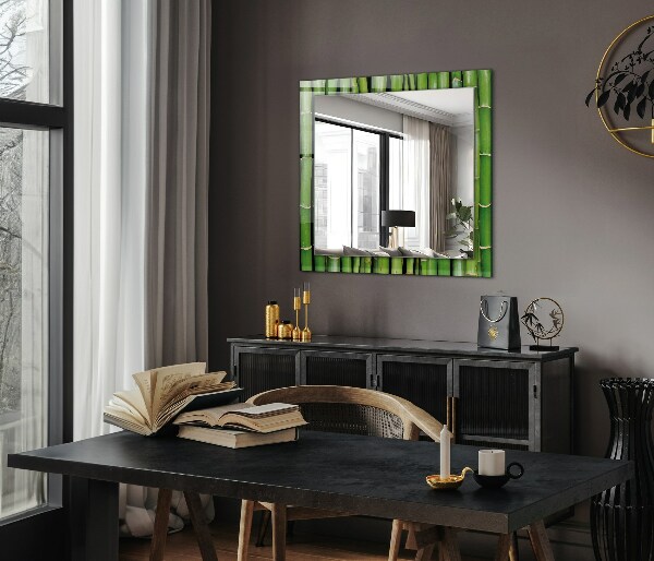 Specchio decoro Steli di bambù verdi