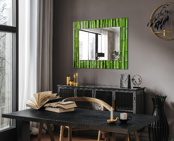 Specchio decoro Steli di bambù verdi