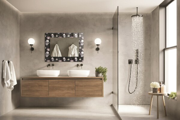 Specchio decoro Teschi e fiori