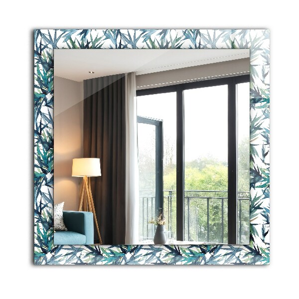 Specchio stampato Foglie di bambù ad acquerello