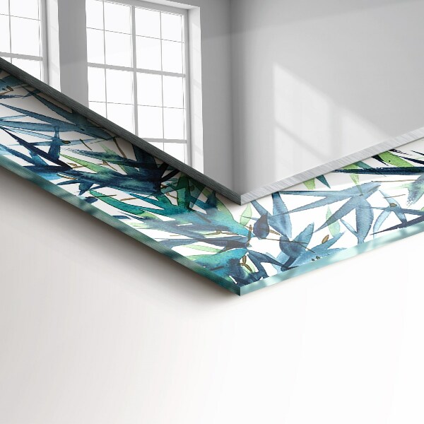Specchio stampato Foglie di bambù ad acquerello
