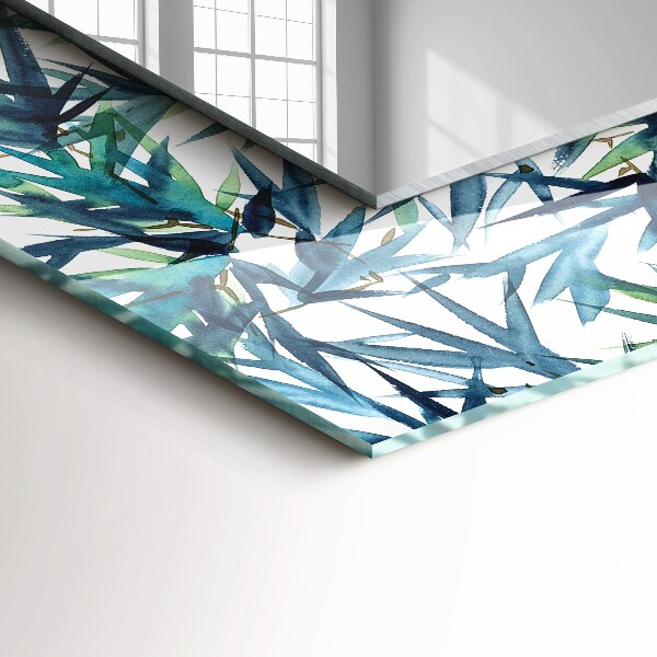 Specchio stampato Foglie di bambù ad acquerello