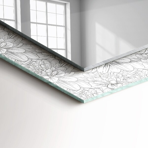 Specchio decoro Motivo floreale monocromatico