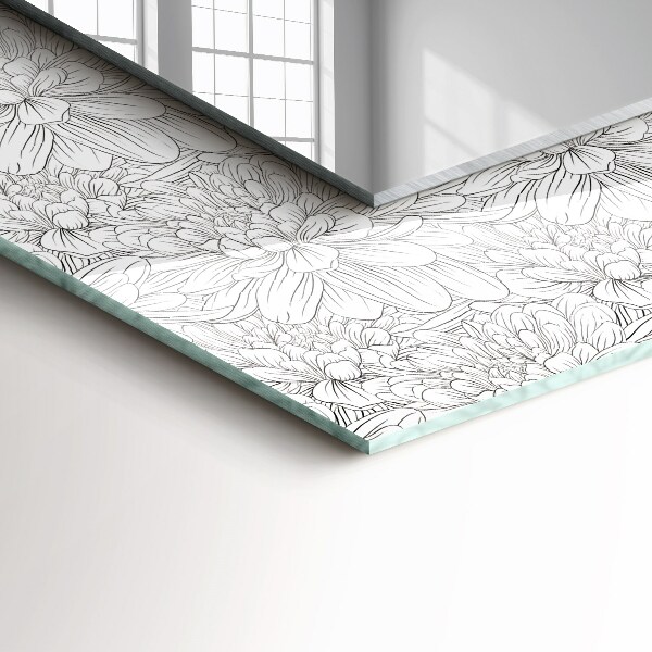 Specchio decoro Motivo floreale monocromatico