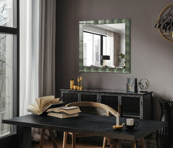 Specchio con cornice stampata Foglie tropicali