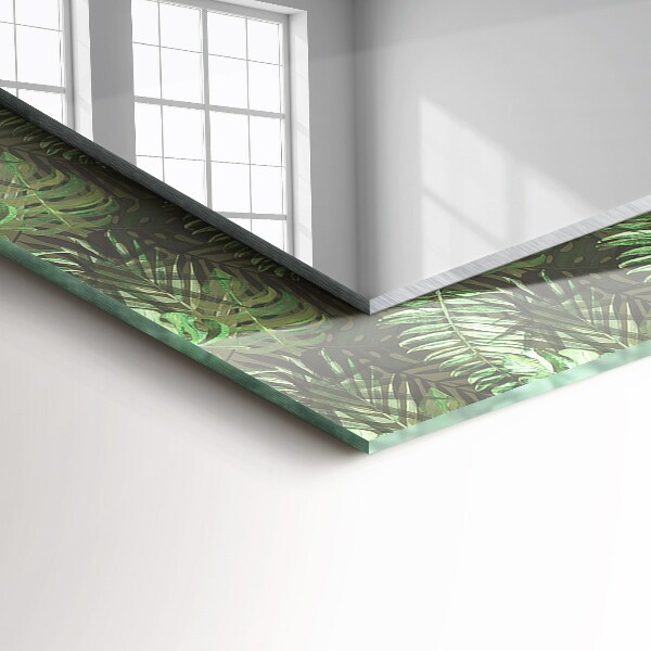 Specchio con cornice stampata Foglie tropicali
