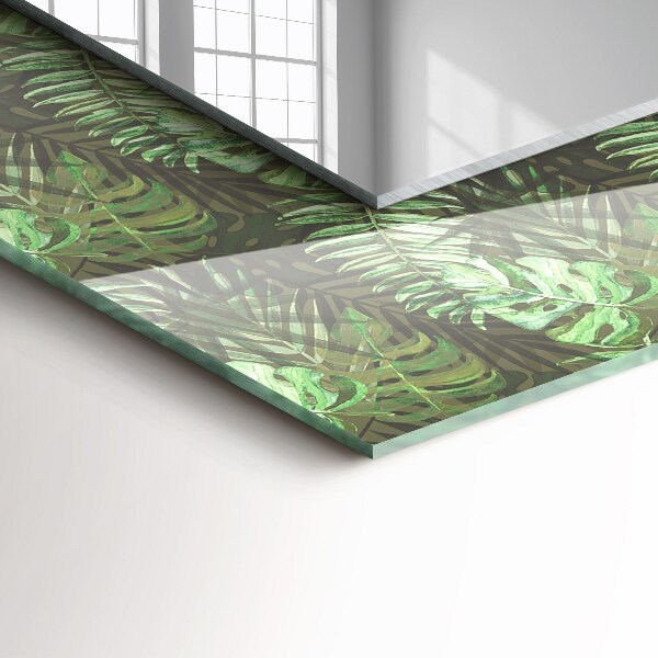 Specchio con cornice stampata Foglie tropicali
