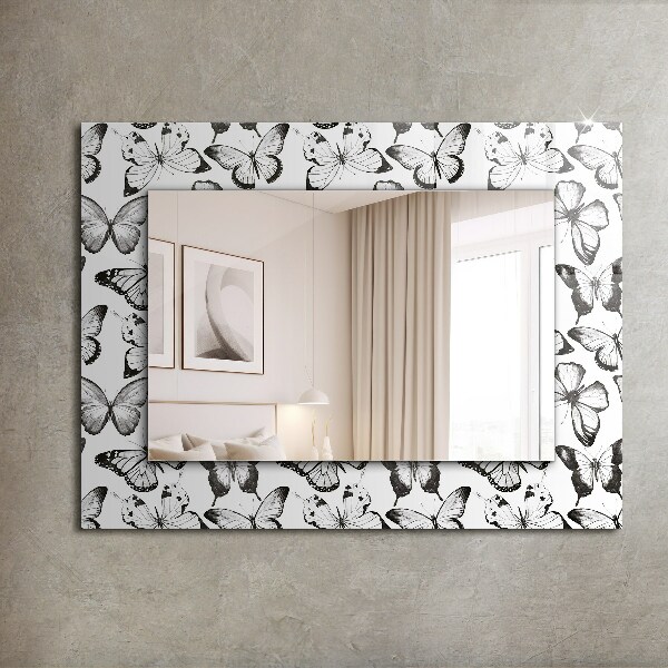 Specchio decoro Farfalle in bianco e nero