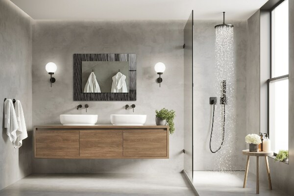 Specchio con cornice stampata Linee moderne