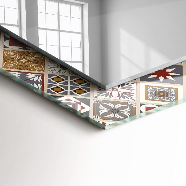 Specchio stampato Motivi di piastrelle colorate