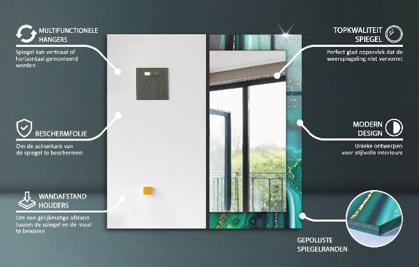 Specchio stampato Motivi di piastrelle colorate