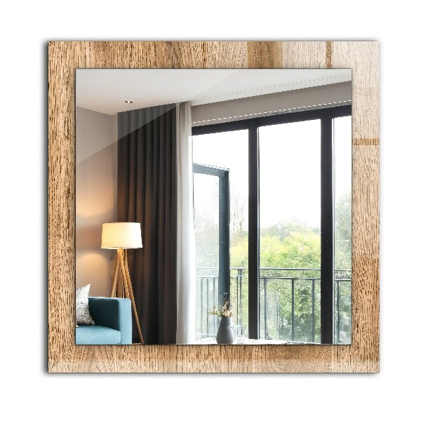 Specchio con cornice stampata Trama di legno