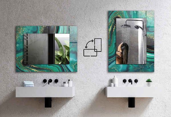 Specchio decoro Venature di marmo nero