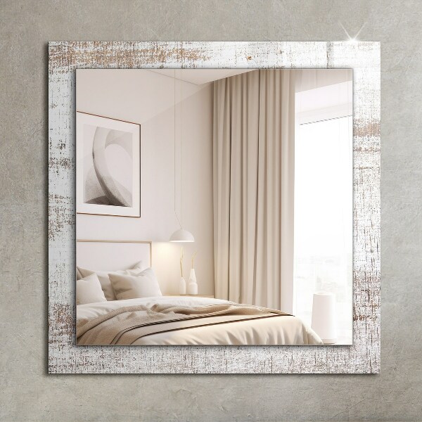 Specchio con cornice stampata Legno vecchio