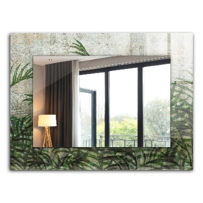 Specchio decoro Foglie di felce verde