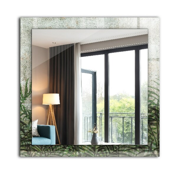 Specchio decoro Foglie di felce verde