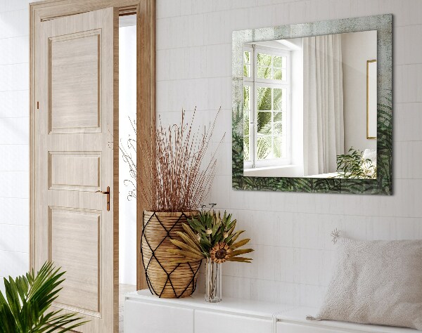 Specchio decoro Foglie di felce verde