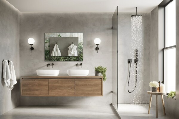 Specchio decoro Foglie di felce verde