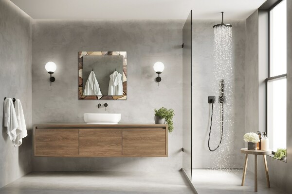 Specchio stampato Motivi geometrici del legno