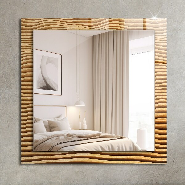 Specchio con cornice stampata Onde di legno