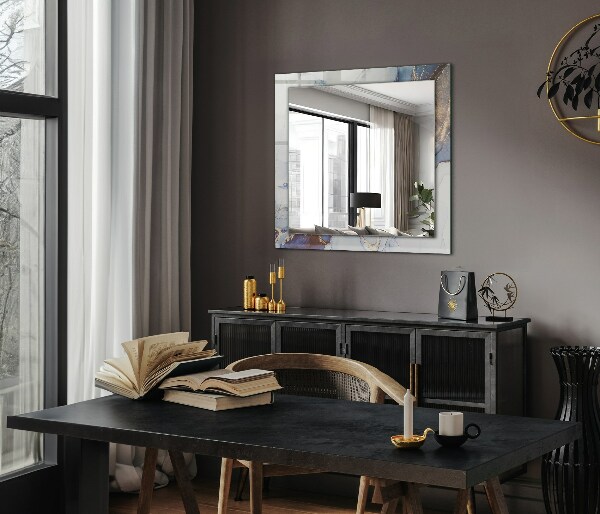 Specchio con cornice stampata Arte astratta in marmo