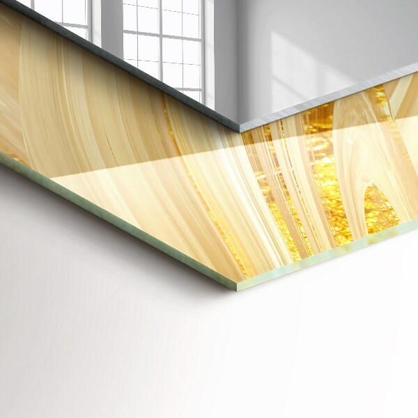 Specchio con cornice stampata Linee astratte gialle