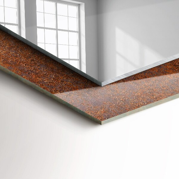 Specchio con cornice stampata Superficie metallica arrugginita
