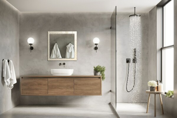 Specchio con cornice stampata Ornamenti gialli