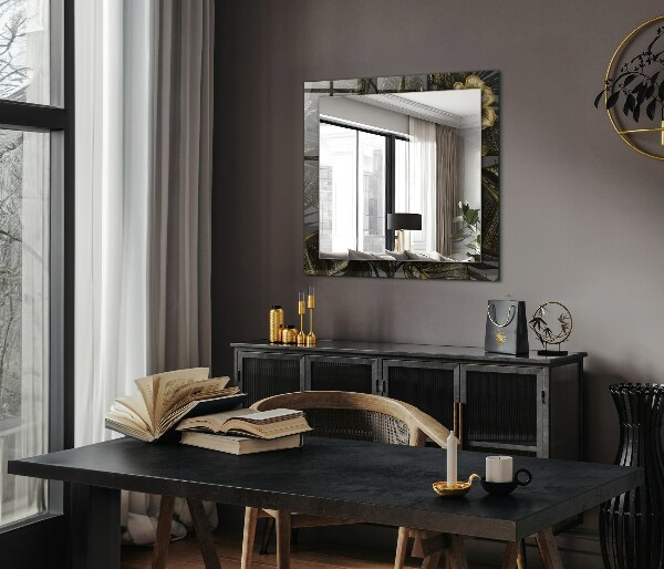Specchio stampato Fiori e colibrì