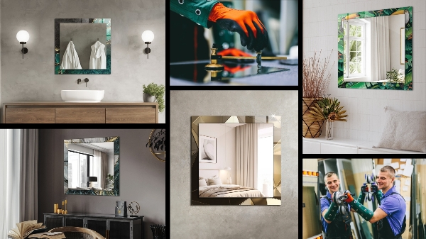 Specchio decoro Forme geometriche nere