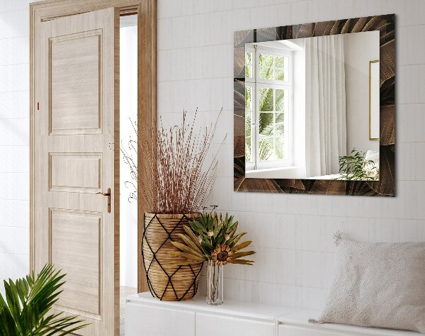 Specchio con cornice stampata Foglie tropicali
