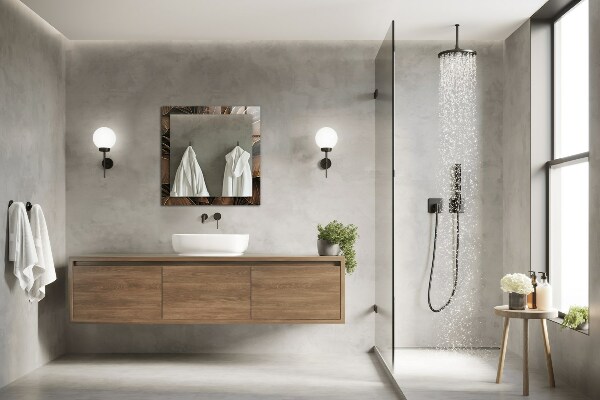 Specchio con cornice stampata Foglie tropicali