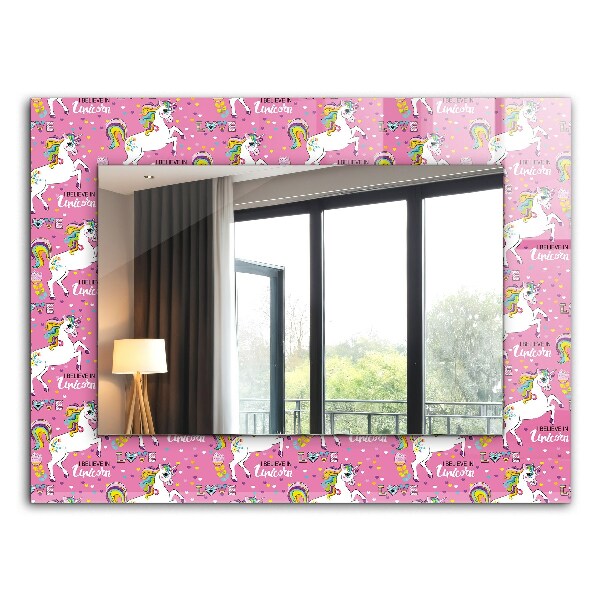 Specchio decoro Unicorni cuori arcobaleni