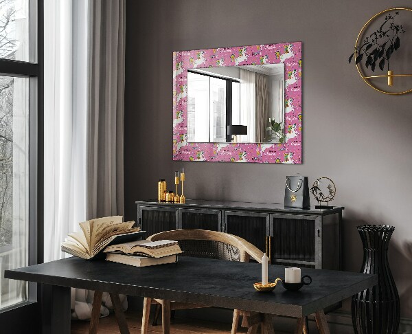 Specchio decoro Unicorni cuori arcobaleni