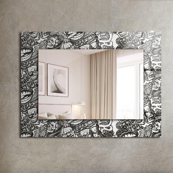 Specchio decoro Motivi in bianco e nero
