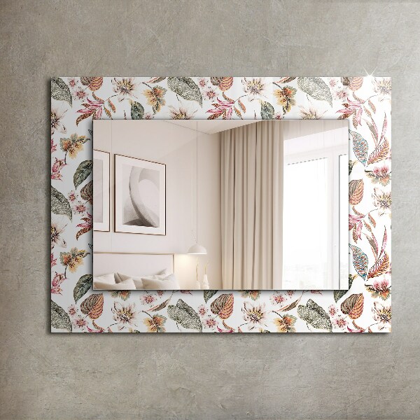 Specchio stampato Fiori e foglie