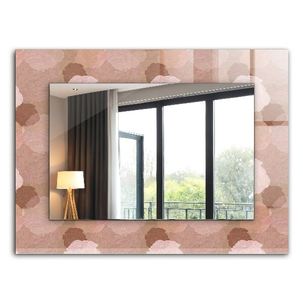 Specchio con cornice stampata Fiori di peonia