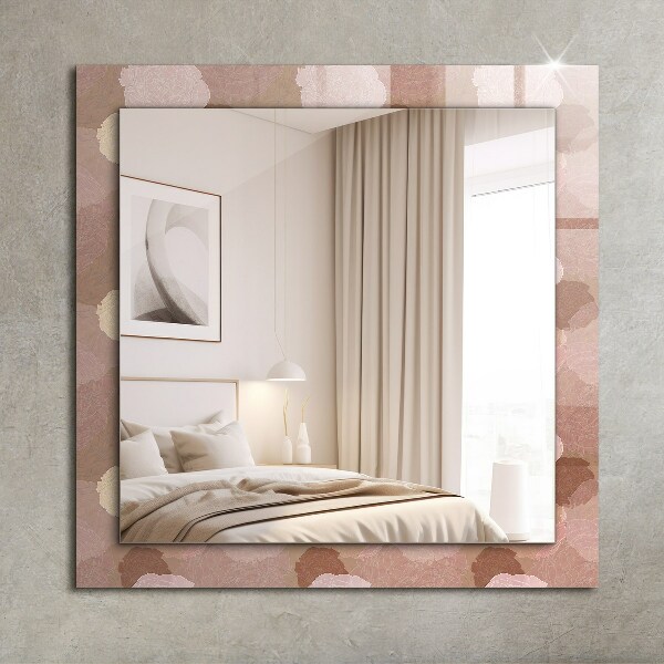 Specchio con cornice stampata Fiori di peonia