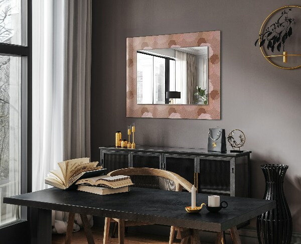 Specchio con cornice stampata Fiori di peonia