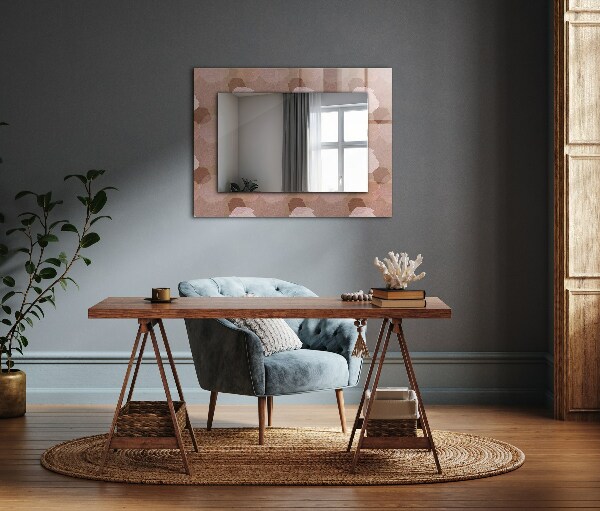 Specchio con cornice stampata Fiori di peonia