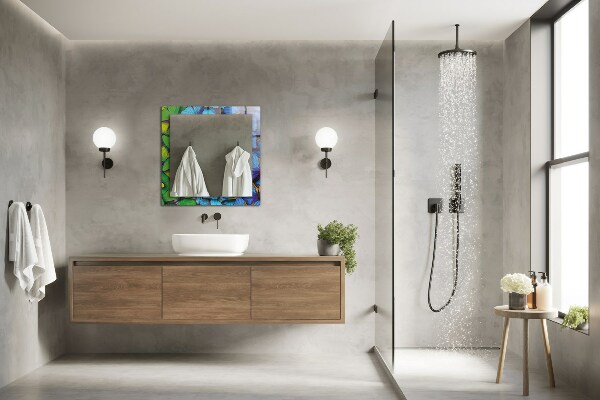 Specchio stampato Farfalle blu e verdi