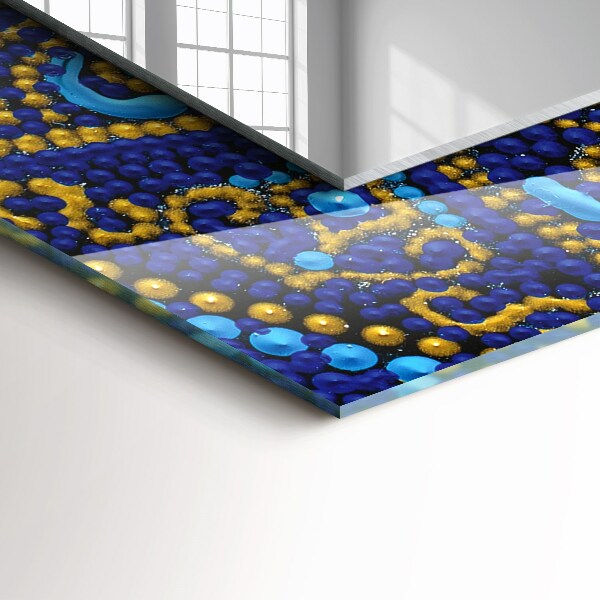 Specchio stampato Mandala a puntini blu