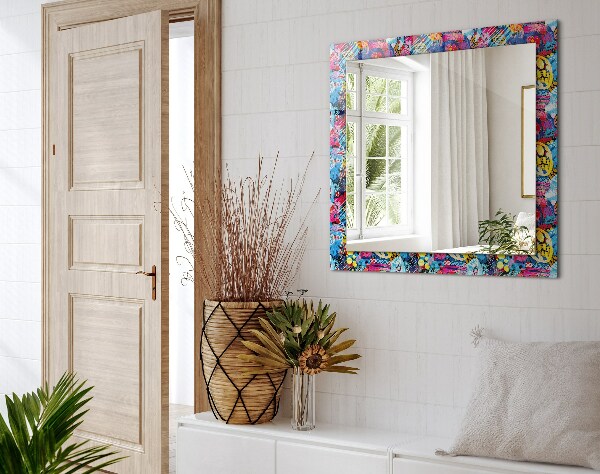 Specchio con cornice stampata Motivo astratto colorato
