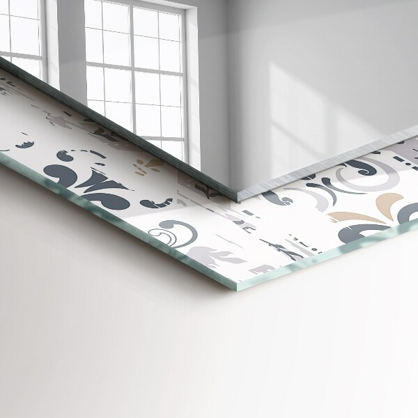 Specchio con cornice stampata Motivo di piastrelle ornamentali